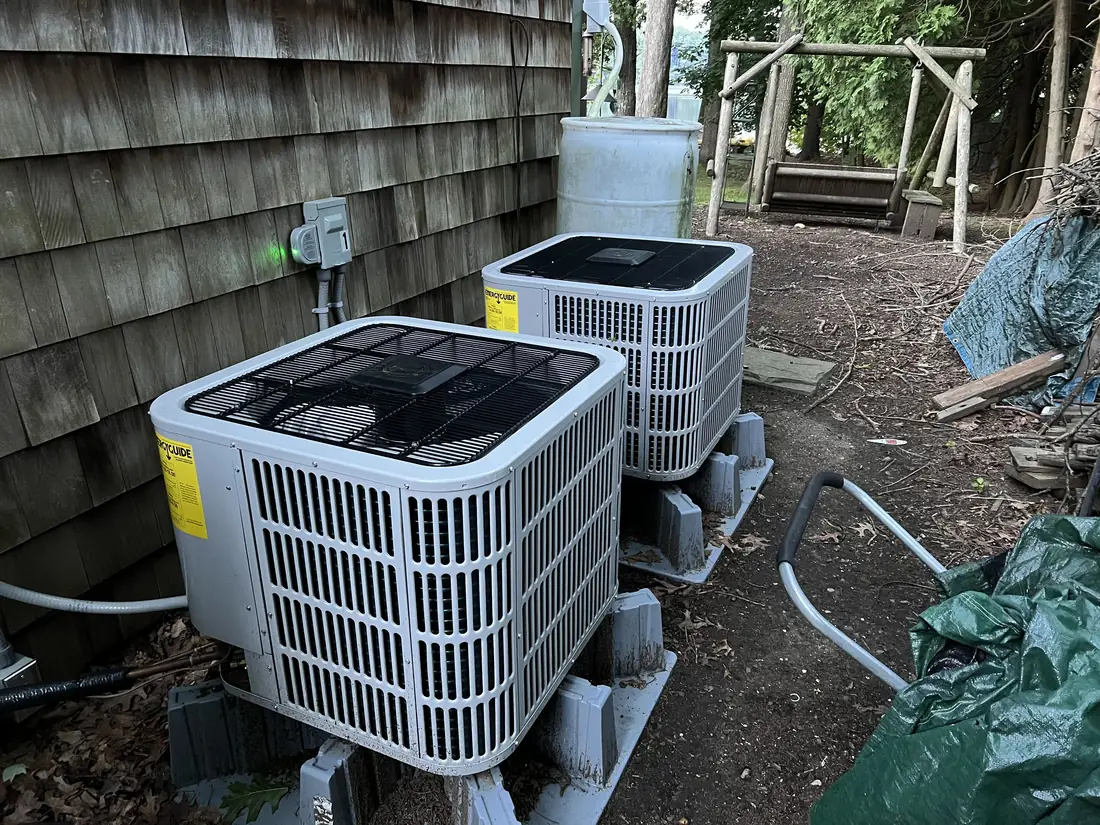 Ductless mini-split air handler being installed in a home